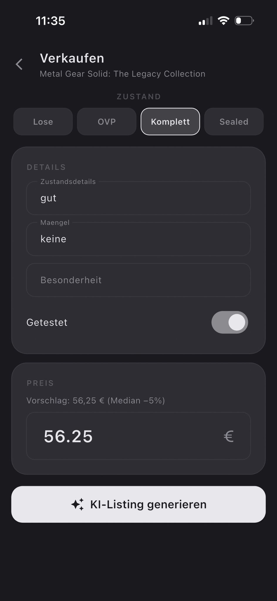 Mintro Verkaufen & KI-Listing